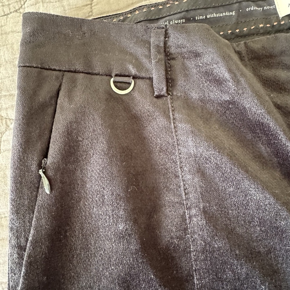 Anthropologie Essential Slim Black Velvet Ankle Pants Size 8 - Picture 3 of 9